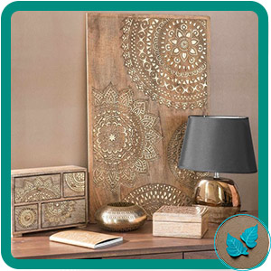 تابلو پتینه دکوراتیو - برگ شنی